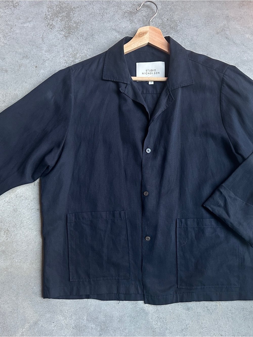 Studio Nicholson Women's Navy Relaxed Shirt Jacket